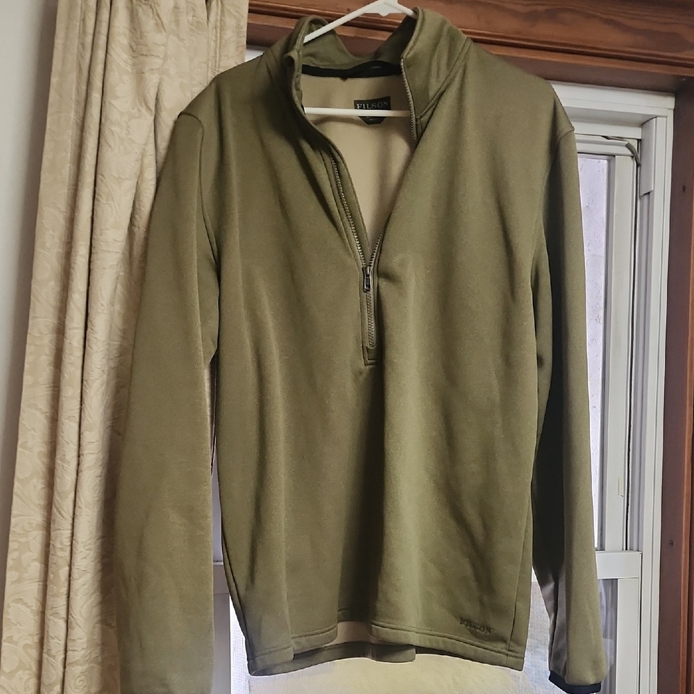 Filson Lichen Green Fleece 1/2 Pullover - L